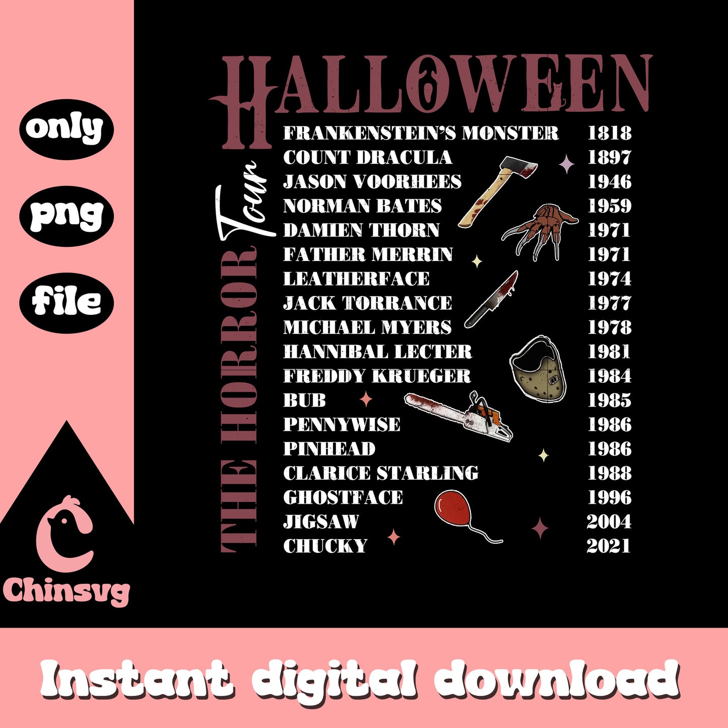 Halloweenthe horror tour clipart png, halloween holiday png