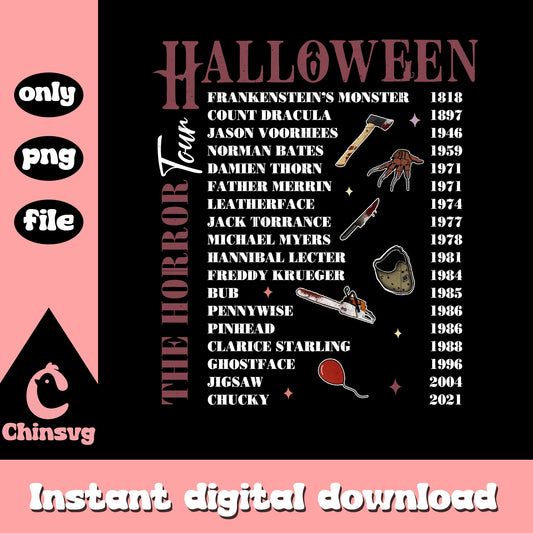 Halloweenthe horror tour clipart png, halloween holiday png