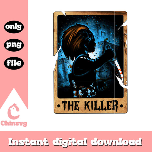 Halloween the killer chucky png, card tarot card png