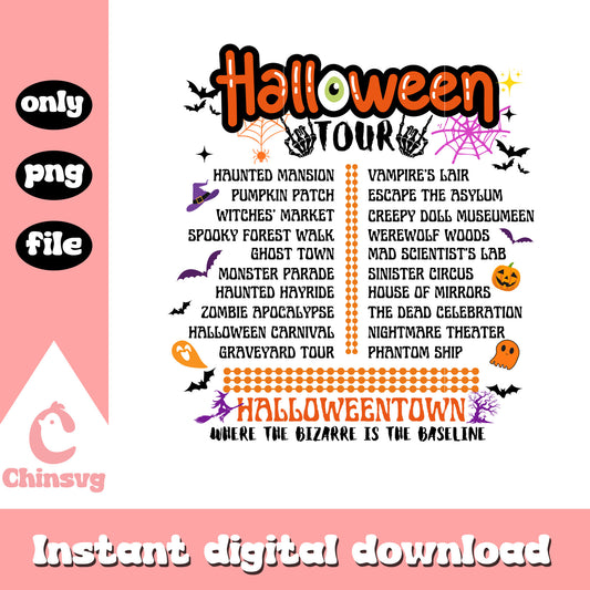 Halloween tour design png, halloween spirits png, halloween png