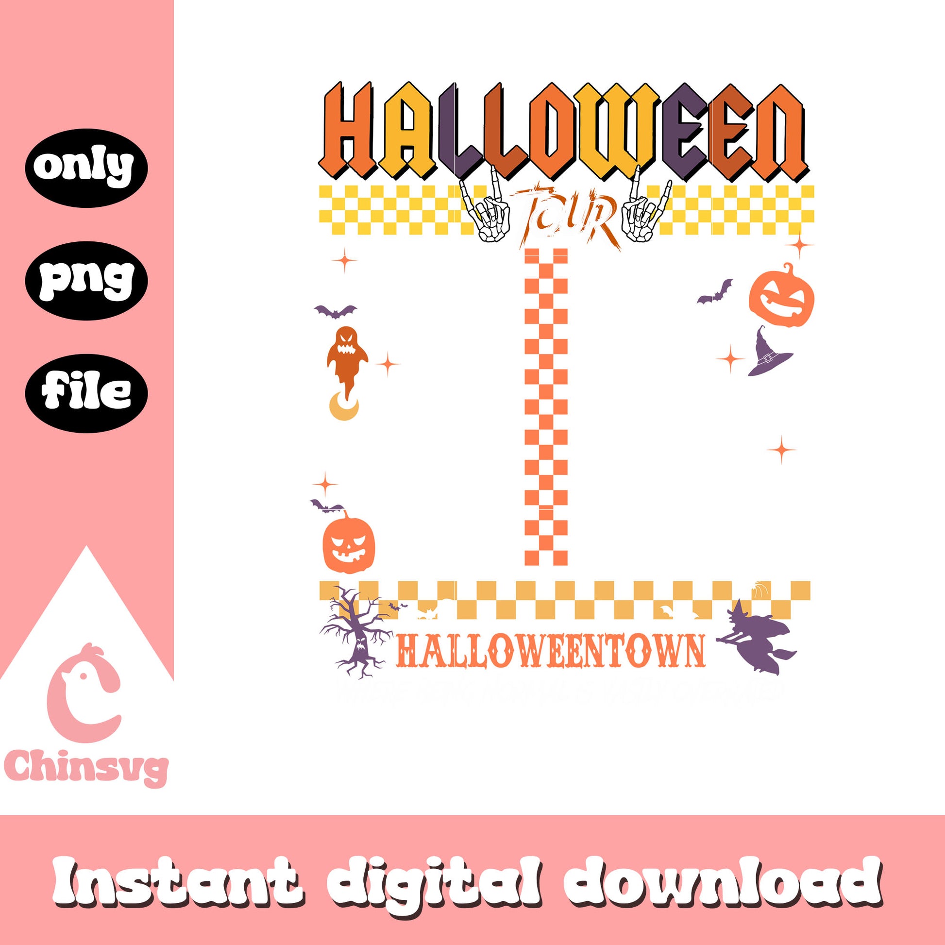 Halloween tour design png, halloween tour png, horror png