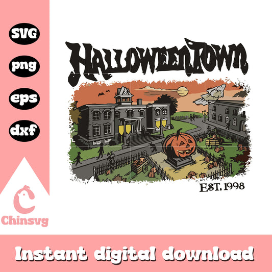 Halloweentown est 1998 vibes design svg, halloween drawing svg 
