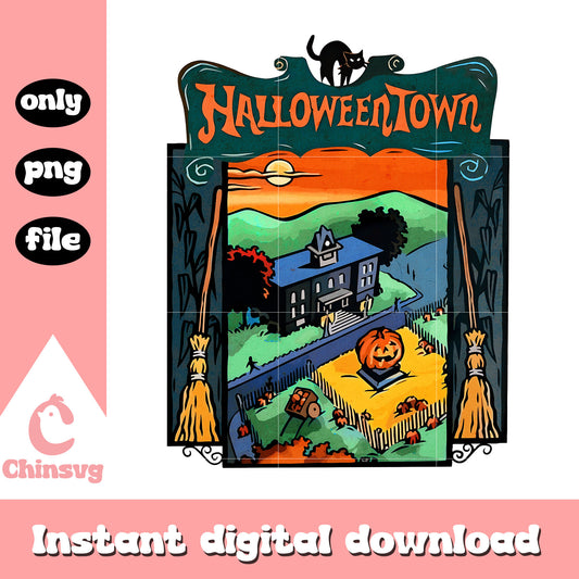 Halloween town est 1998 vibrant color png, Halloween town pumpkin png