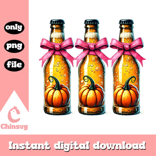 Halloween yellow beers coquette bow pumpkin png, halloween day png