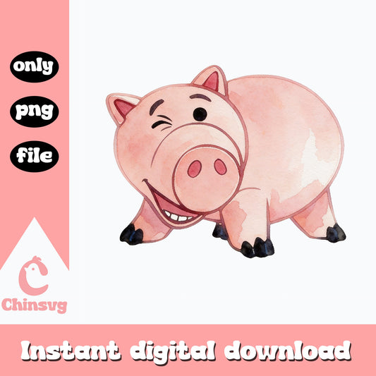 Hamm Toy Story PNG, Disney Pixar Clipart, Watercolor Pig PNG