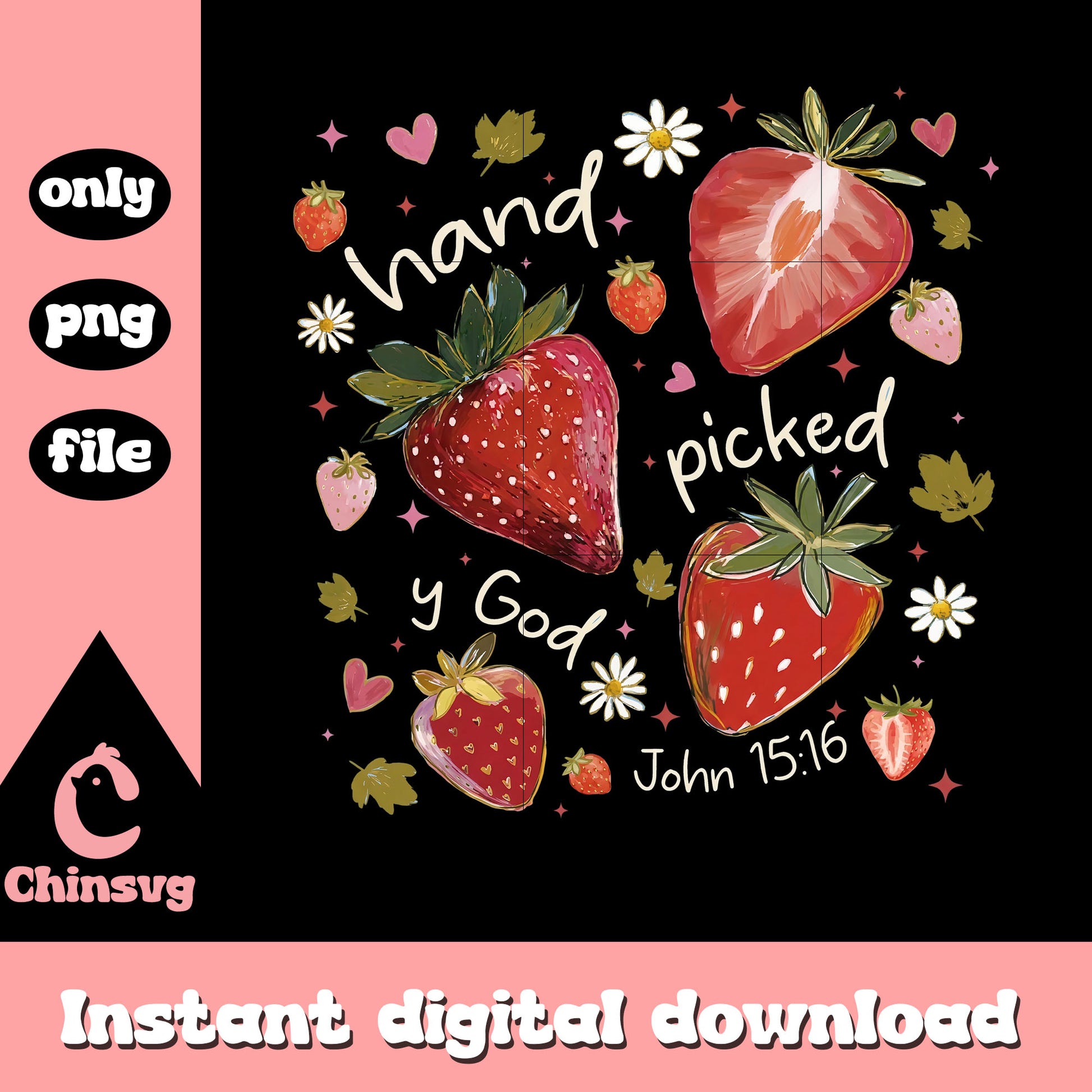 Hand picked by dod design png, coquette strawberry png, summer 2026 png