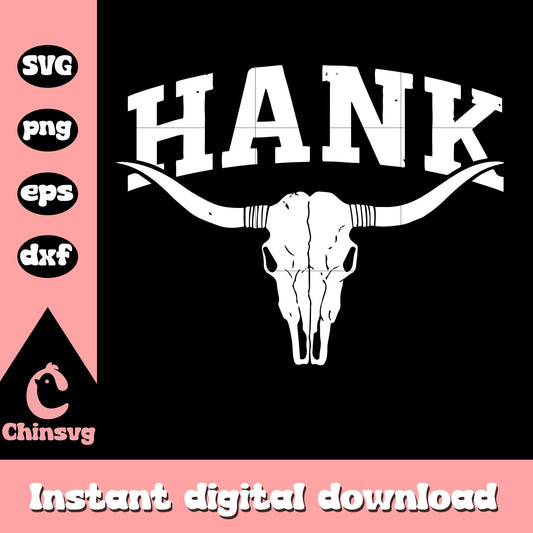 Hank western style team hank family pride svg, logo trending svg