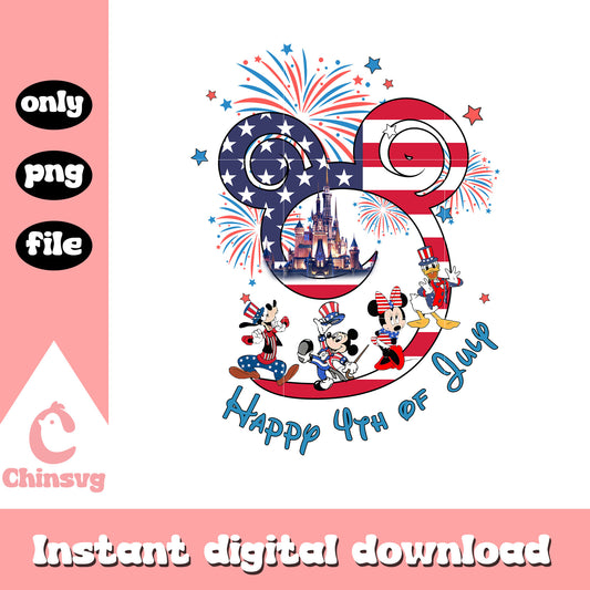 Happy 4th of July mickey Png, Mouse and Friends Fourth of July Png