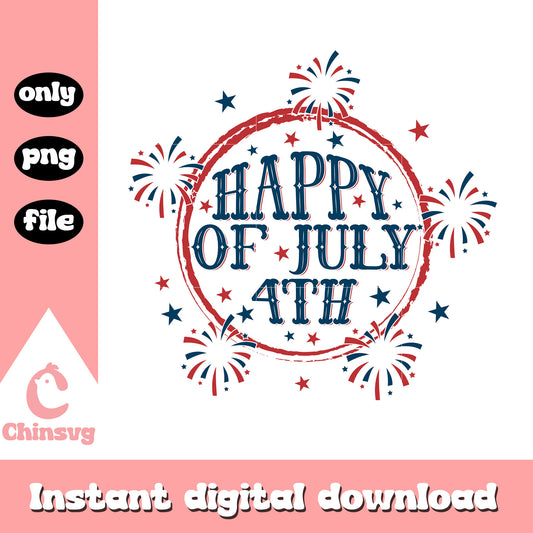 Happy 4th of july circle firework png, happy freedom day png