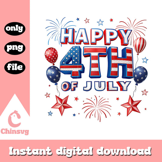 Happy 4th of july design png, happy 4th of july png, america png