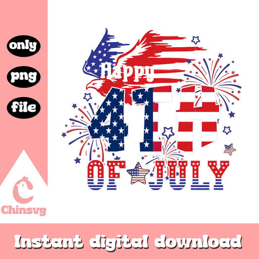 Happy 4th of july usa firework png, usa colorful flag png