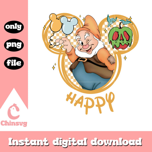 Happy character micky head png, snow white and the seven dwarfs png