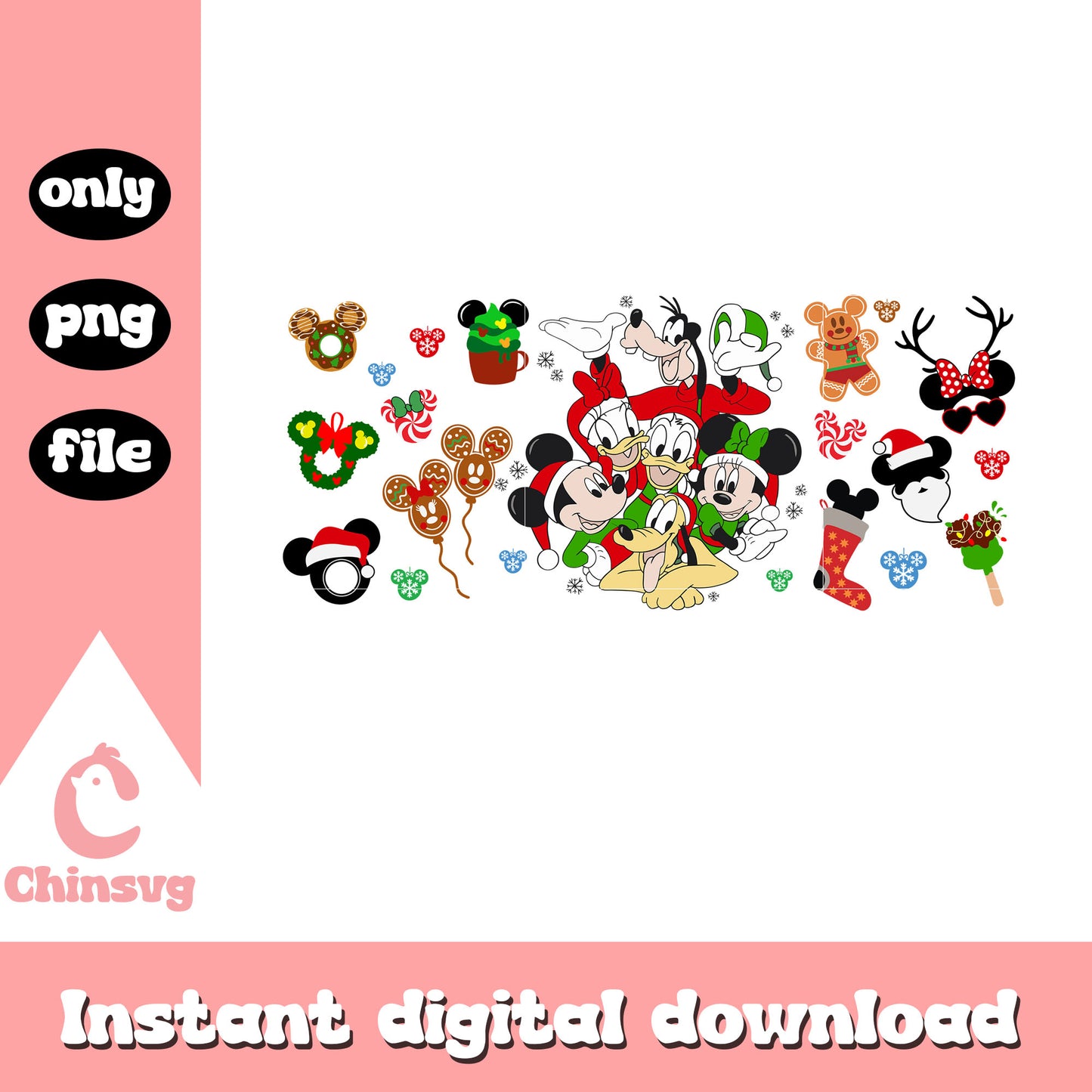 Happy christmas holiday mickey disney png, mickey clipart​ png 