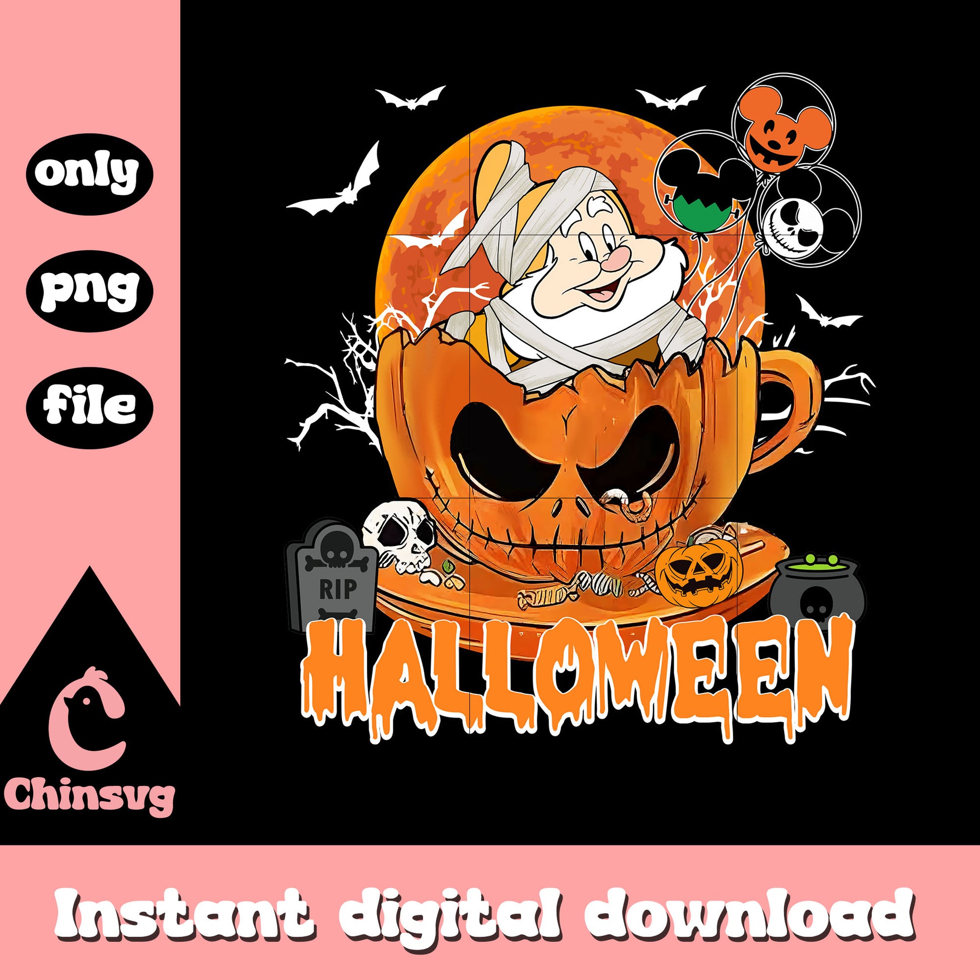 Happy disney in horror cup design png, happy snow white png