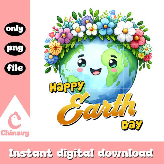 Happy earth day the floral png, earth day quotes png, flowers png