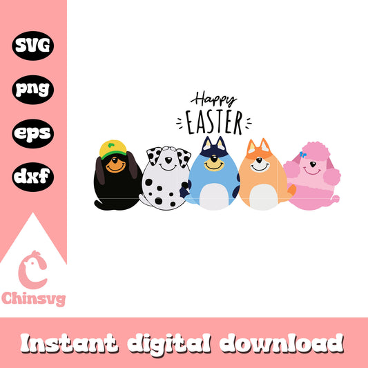 Happy easter day bluey and friends peep svg, bluey and friends svg