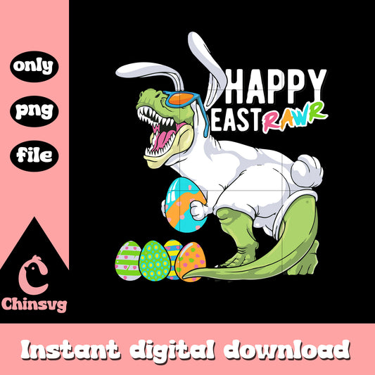 Happy eastrawr design png, easter day png, easter t rex​ png