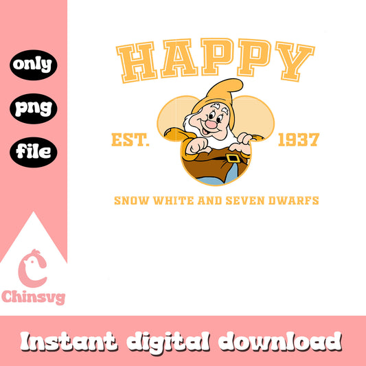 Happy est 1937 snow white png, snow white and seven dwarfs film png