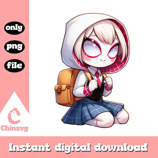 Happy gwen stacy spider go to school png, school near me ppng