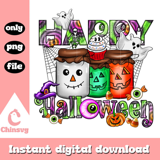 Happy halloween horror liquid design png, happy halloween png