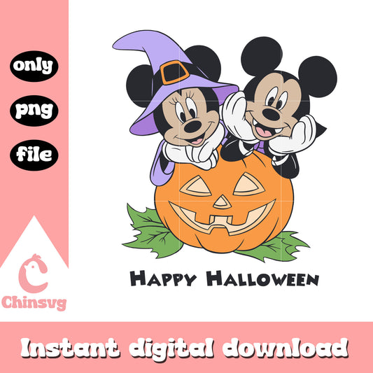 Happy halloween mickey and minnie png, halloween pumpkin png