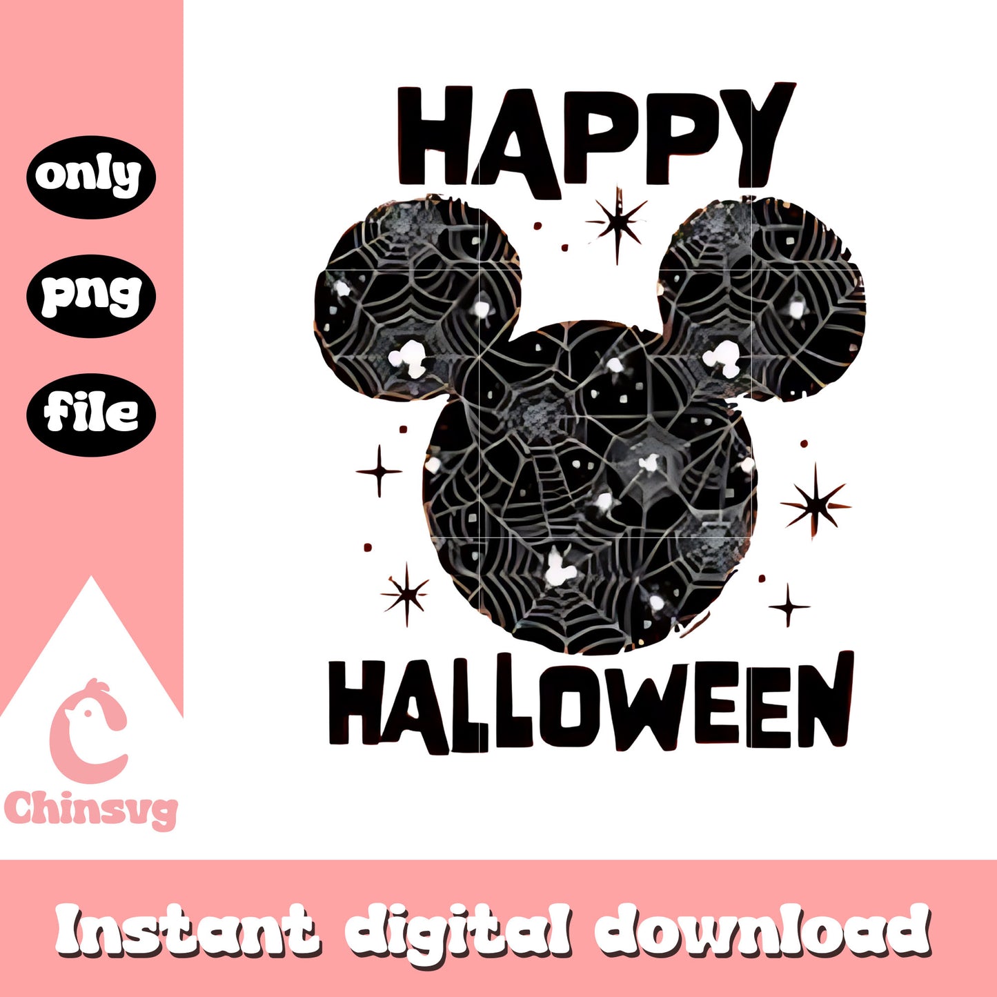 Happy halloween mickey head cobweb png, mickey head png
