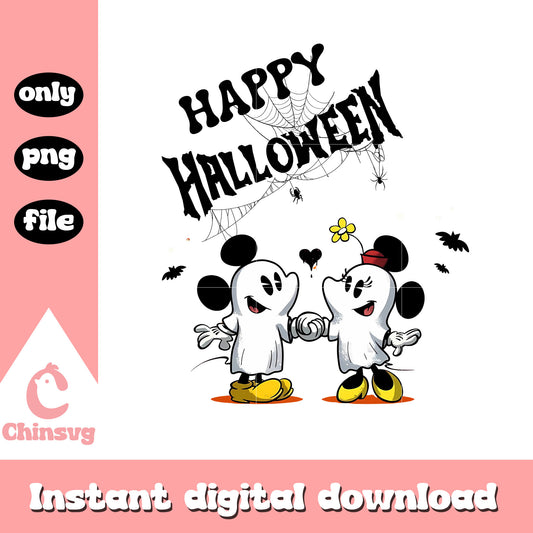 Happy halloween mickey minnie png, couples halloween costumes png