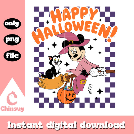 Happy halloween minnie disney design png, minnie mouse halloween png