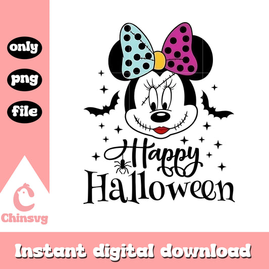 Happy halloween minnie horror face png, minnie mouse png