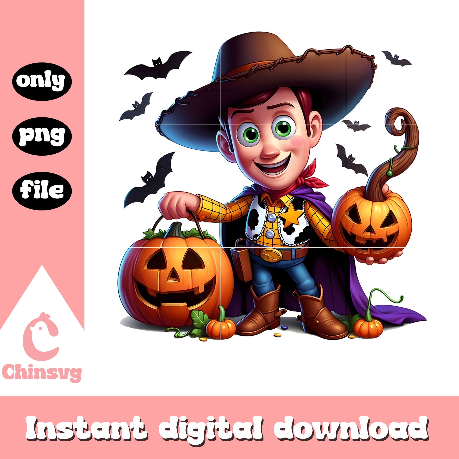 Happy halloween toy story woody pumpkin png, woody halloween png