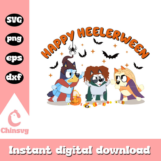 Happy heelerween hocus pocus svg, Bluey costume svg, cartoon svg