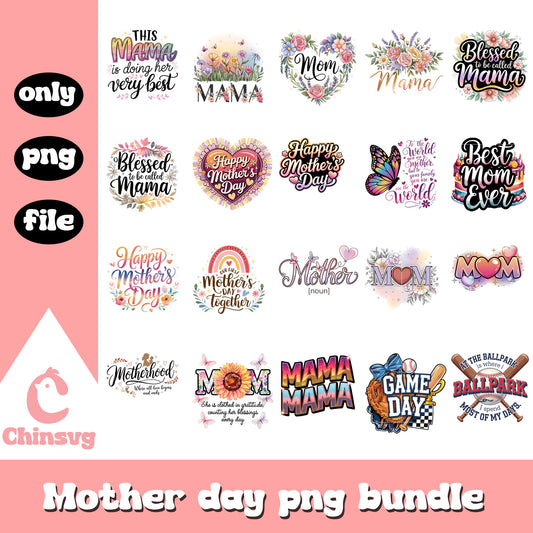 Happy mother day design bundle png, when in mother day png