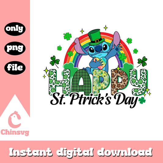 Happy st.patrick's day stitch png, saint patrick day png