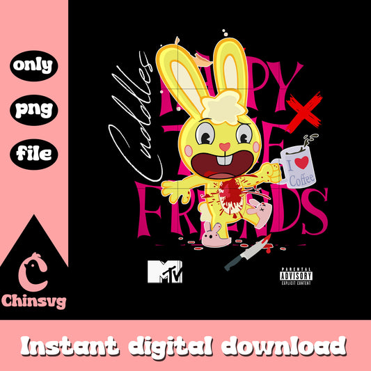 Happy tree friends cuddles design png, happy tree friends art png