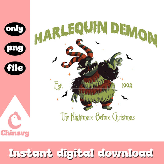Harlequin demon est 1993 halloween png, nightmare before christmas png 