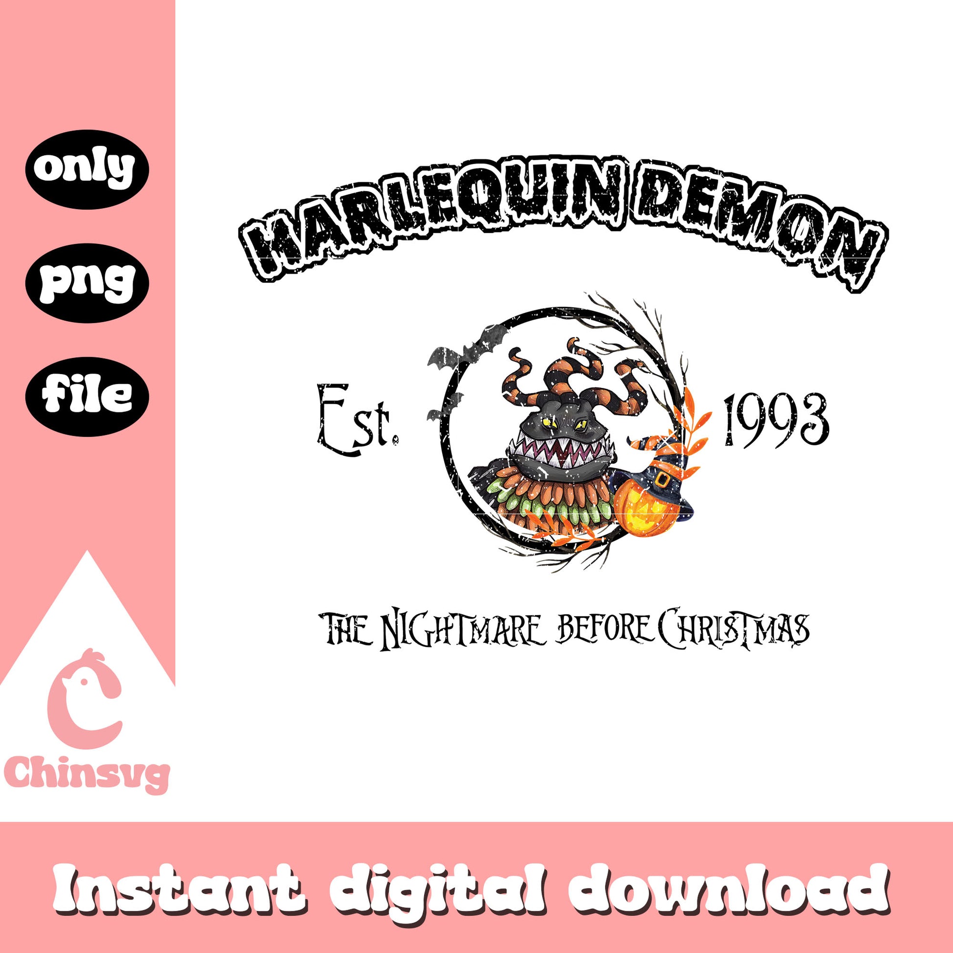 Harlequin demon est 1993 nightmare movie art png, harlequin demon png