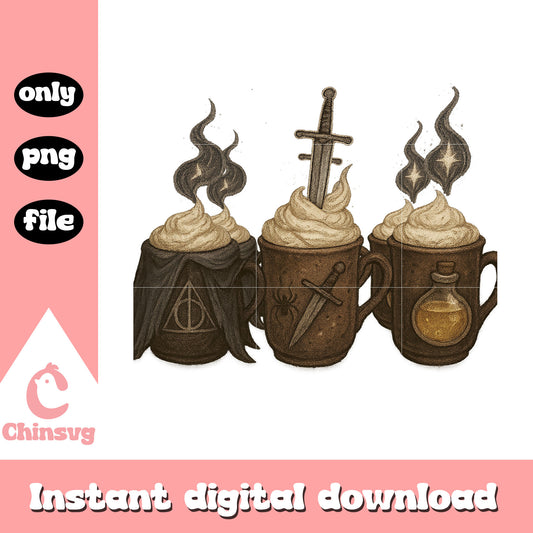 Harry potter halloween vintage design png, harry potter movies png