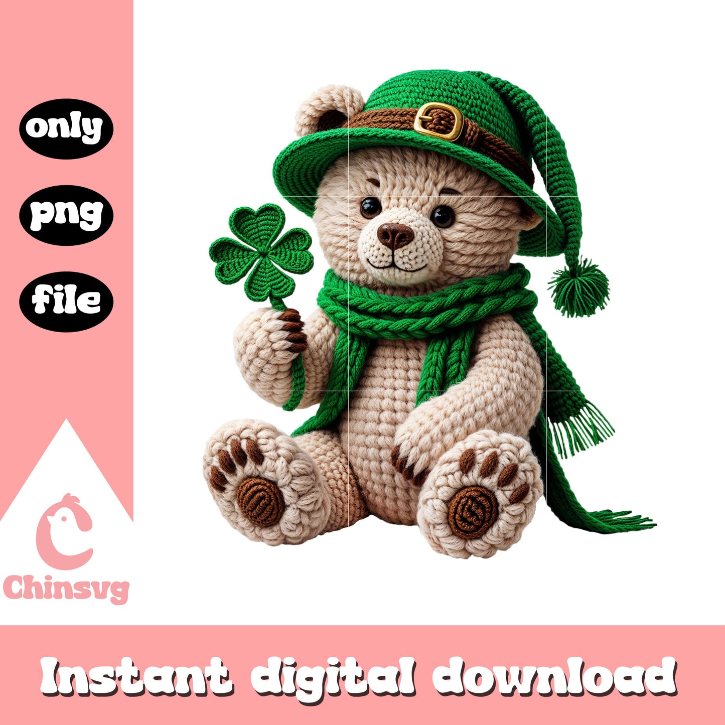 Hat bear st patrick’s png, 4 leaf clover st patrick's day​​ png