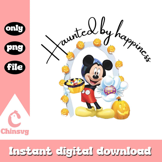 Haunted by happiness mickey mouse png, halloween decor png