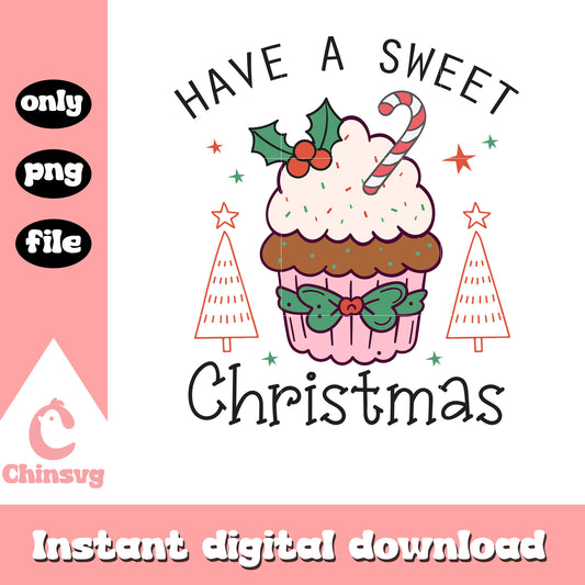 Have a sweet christmas design png, christmas cake​ png