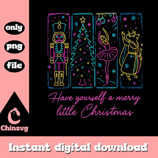 Have yourself a merry little christmas neon png, x mas png