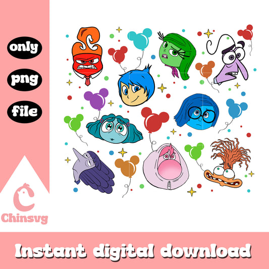 Head characters inside out png, inside out characters​ png