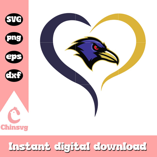 Heart baltimore ravens logo design svg, nfl divisions svg