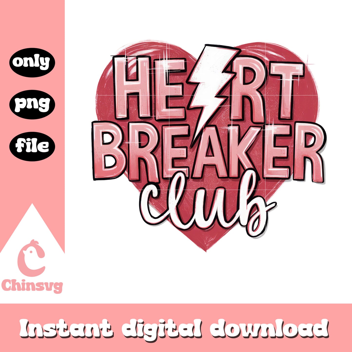 Heart breaker club valentine png, valentine hearts​ png
