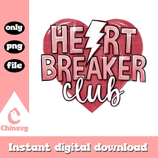 Heart breaker club valentine png, valentine hearts​ png