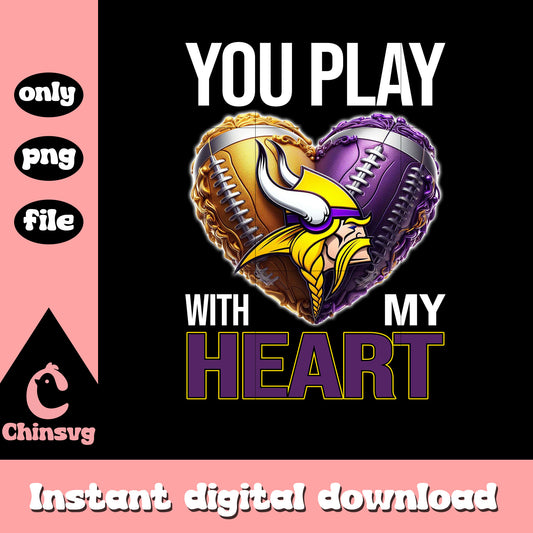 Heart custom vikings logo png, minnesota vikings news​​​ png