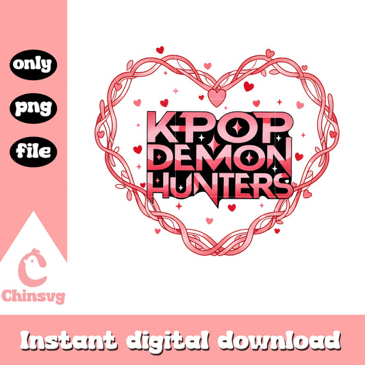 Heart design logo huntrix png, kpop valentines cards​ png