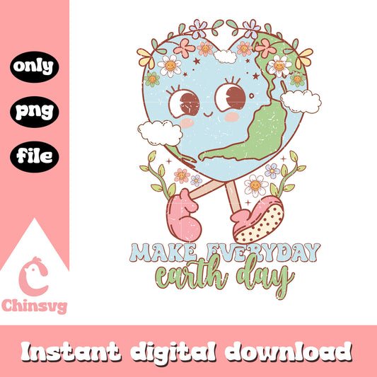 Heart earth make everyday earth day png, earth day quotes png
