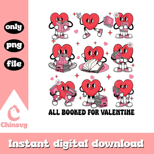 Heart reading books teacher valentine png, teacher valentine png