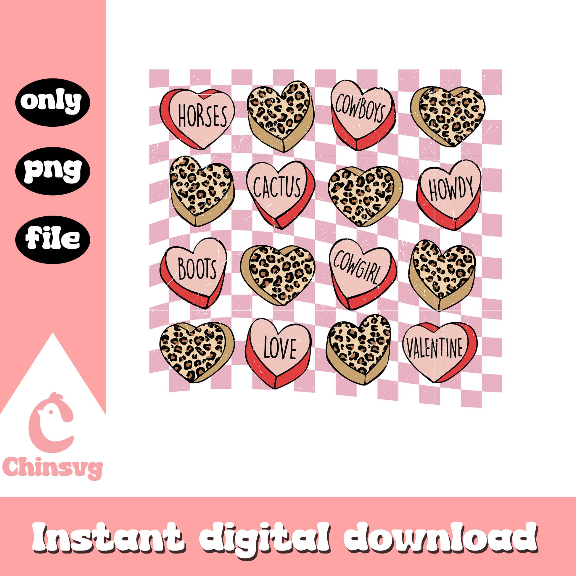 Hearts caro valentine pink png, heart valentine's day​ png